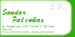 sandor palinkas business card